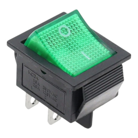 Kolébkový vypínač obdélníkový s podsvícením KCD4 250V