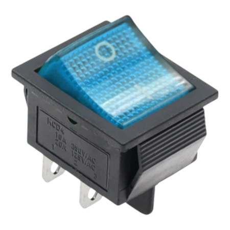 Kolébkový vypínač obdélníkový s podsvícením KCD4 250V
