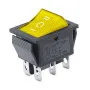 Rocker switch rectangular with backlight KCD4, ON-OFF-ON, red