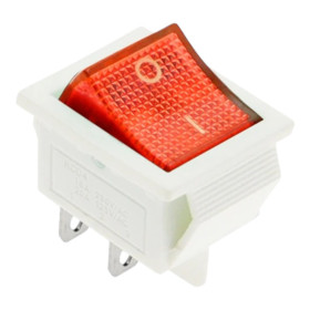 Bílý kolébkový vypínač obdélníkový KCD4 250V 15A