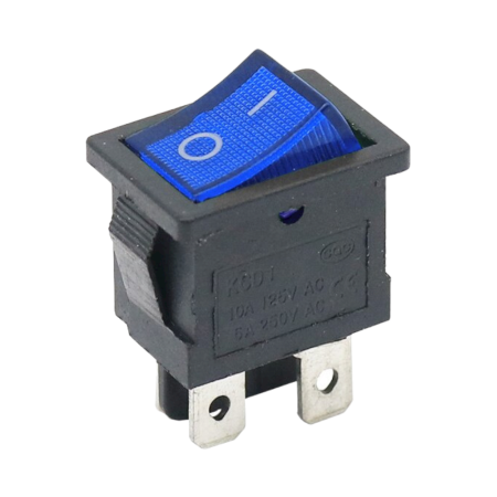 Rectangular rocker switch with backlight, KCD1 4-pin, red 250V/6A |