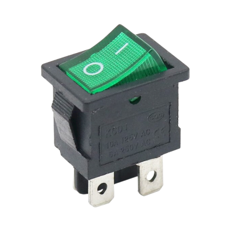 Rectangular rocker switch with backlight, KCD1 4-pin, red 250V/6A |