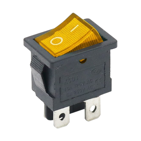 Rectangular rocker switch with backlight, KCD1 4-pin, red 250V/6A |