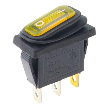 Preklopno stikalo KCD3 z osvetlitvijo, ON-OFF, IP65