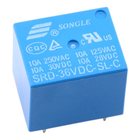 Relä SRD-36VDC-SL-C, 36V DC/250V AC 10A | AMPUL.eu