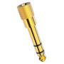 Adattatore jack stereo 6,35 mm a 3,5 mm placcato oro