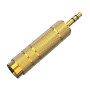 Adaptateur Jack stéréo 3,5 mm vers 6,35 mm plaqué or