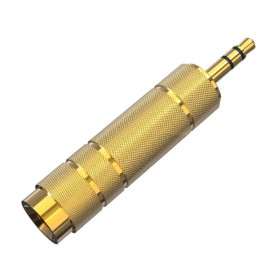 Adapter Stereo Jack 3,5 mm till 6,35 mm, guldpläterad, AMPUL.eu