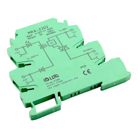 Relais SSR MRA-23D2, 230V AC/2A, montage rail DIN, IP20