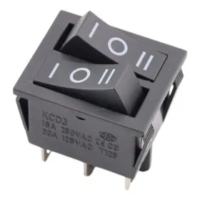 Interruptor basculante doble rectangular, KCD3, ON-OFF-ON