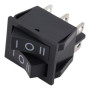 Rectangular double rocker switch, KCD3, ON-OFF-ON, black