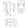 Interruptor basculante doble rectangular, KCD3, ON-OFF-ON