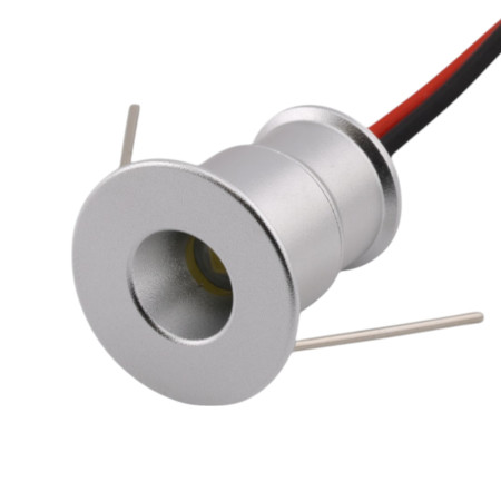 LED mini plafonieră 1W, argintie | AMPUL.eu