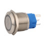 Spínač kovový bez aretace, stříbrný, průměr 21mm, IP65