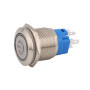 Metal switch without locking, ON/OFF symbol, silver, diameter 21mm