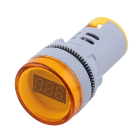 Kruhový digitální voltmetr 22mm pro měření 60-500V AC