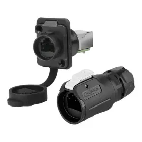 Złącze przemysłowe LP-16, RJ45, męskie + żeńskie, AMPUL.eu