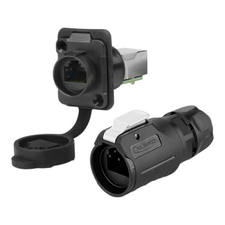 Conector industrial LP-16 RJ45, macho + hembra, IP67