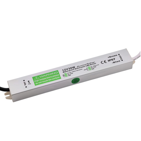 Alimentation 12V 2,5A étanche IP67, certifiée CE, 30W