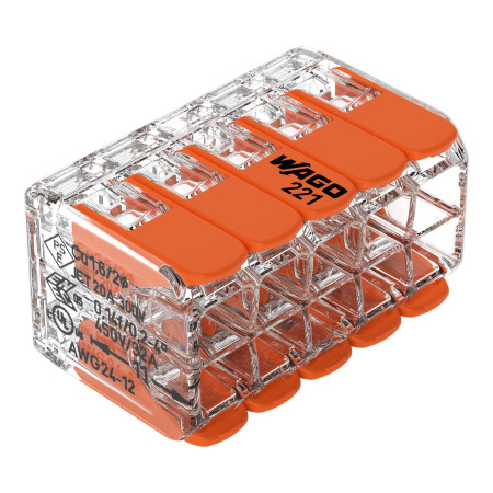 Wago COMPACT 221-420 Verbindungsklemme, transparent, 10-polig