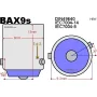 BAX9S, LED 5x 5050 SMD - Kék, AMPUL.eu