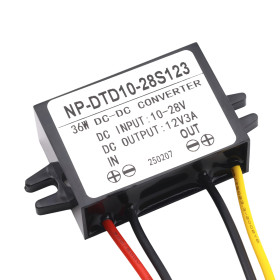 Spannungswandler von 10-28V AC auf 12V, 3A, 96W, IP68, Kunststoffgehäuse |