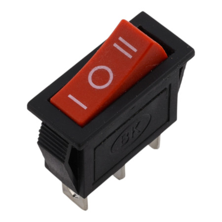 Obdélníkový kolébkový vypínač KCD3 ON-OFF-ON 250V 16A