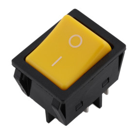 Interruptor basculante rectangular KCD4-201, amarillo 250V/15A | AMPUL