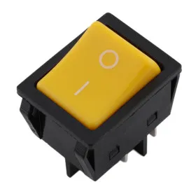 Interruptor basculante rectangular KCD4-201, amarillo 250V/15A | AMPUL