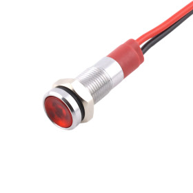 LED metal indicator light 12V/24V, for hole diameter 6mm, white |