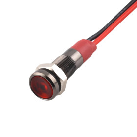 LED metal indicator light 12V/24V, for hole diameter 6mm, white |