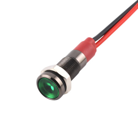 Indicador LED metálico negro para agujero de 6 mm, luz multicolor