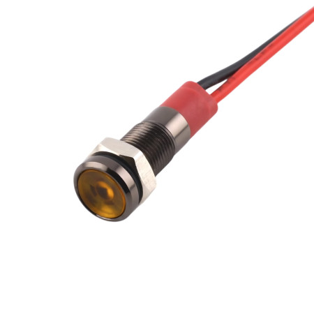 LED-indikator i metall, svart för 6 mm håldiameter, IP65