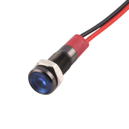 Indicator LED metalic negru 6 mm, iluminare multicoloră, IP65