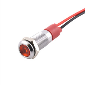 Luz indicadora LED metálica 12V/24V, para diámetro de agujero de 6mm, color blanco |