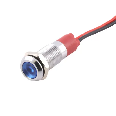 LED metal indicator light 12V/24V, for hole diameter 6mm, white |