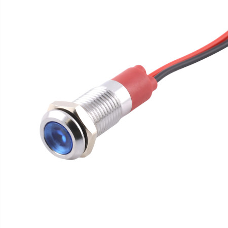 LED indikator metalni 8 mm, srebrni – razne boje, IP65