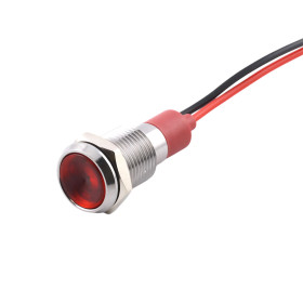 Luz indicadora LED metálica 12V/24V, para diámetro de agujero de 6mm, color blanco |