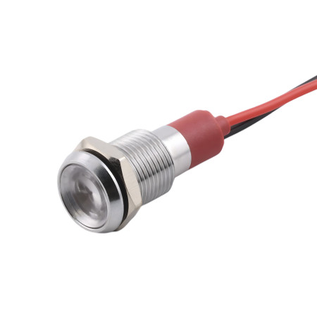 LED-indikator metal til monteringshul 10 mm, sølv, flere farver