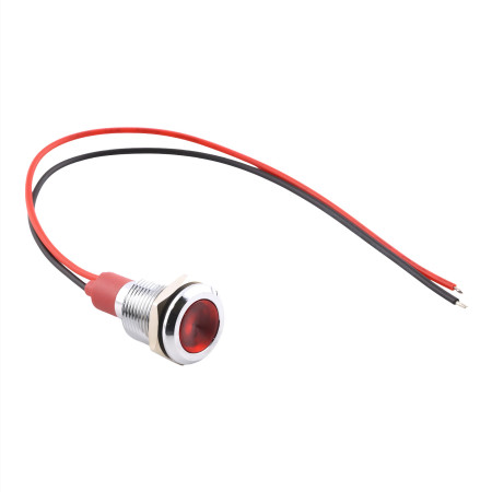 Indicatore LED metallo foro 10 mm argento vari colori