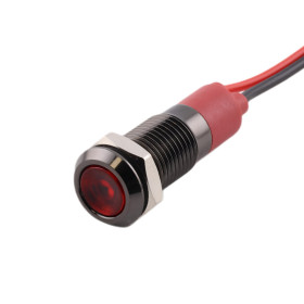LED kontrolka kovová 12V/24V, pro průměr otvoru 6mm, bílá |