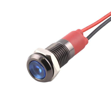 LED kontrolka kovová 8mm černá