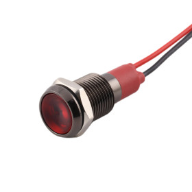 LED kontrolka kovová 12V/24V, pre priemer otvoru 6mm, biela |