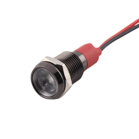 LED indikator metalni, crni, za rupu promjera 10 mm