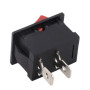 Červený kolébkový vypínač KCD1-101 250V/6A ON-OFF