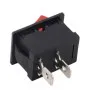 Interrupteur à bascule rectangulaire KCD1-101, rouge 250V/6A | AMPUL