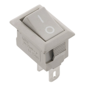 Šedý mini kolébkový vypínač obdélníkový KCD11-101