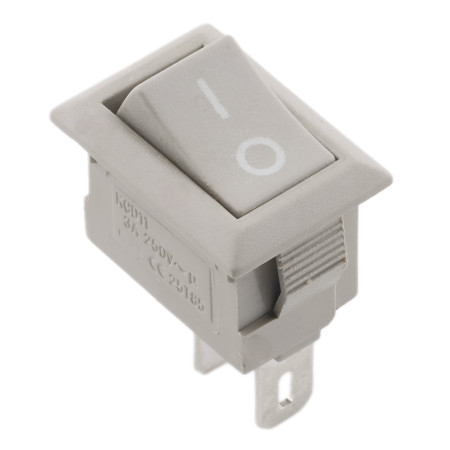 Šedý mini kolébkový vypínač obdélníkový KCD11-101