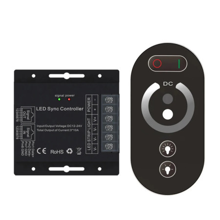 Advanced 3-channel RF LED dimmer with RJ45 synchronization