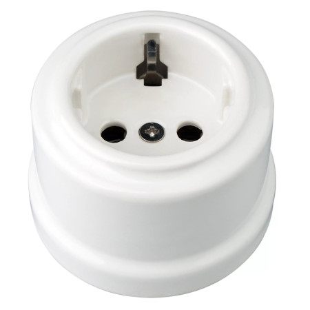 Retro-keramikskuffe hvid type F porcelæn 68x56mm